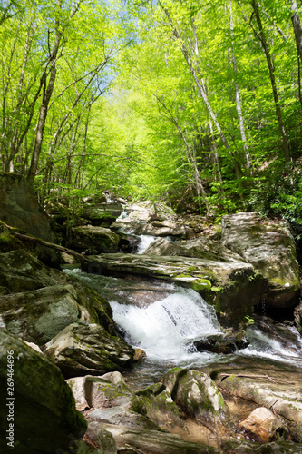 Crab Orchard Falls on a beautiful spring day in North Carolina.