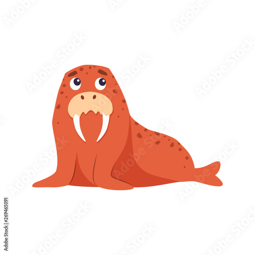 Cute walrus vector illustration.