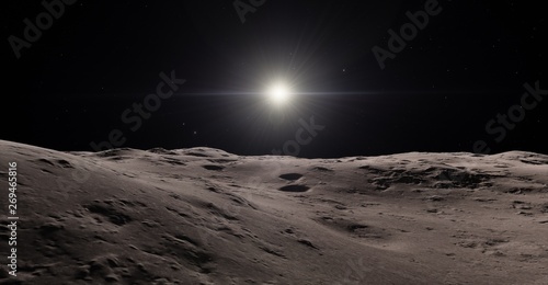 Moon surface / Realistic moon / The Moon is an astronomical body that orbits planet Earth, being Earth's only permanent natural satellite. Elements of this image furnished by NASA