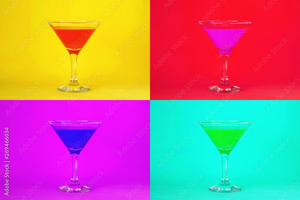 Сocktail background. Martini cocktail glasses Сocktail background. Martini cocktail glasses