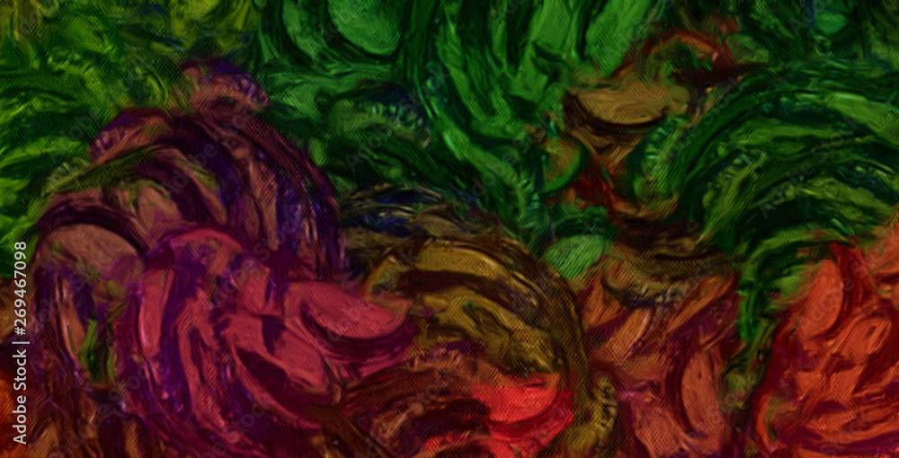 Obraz premium Contemporary art abstract composition for interior wall art canvas print. Impressionism painting modern artwork. Creative artistic background for design digital or printed production. Backdrop pattern