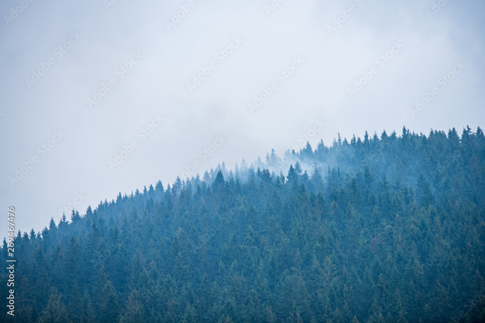 slovakia Tatra mountain tops in misty weather