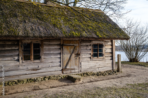old wooden plank building structure in countryside