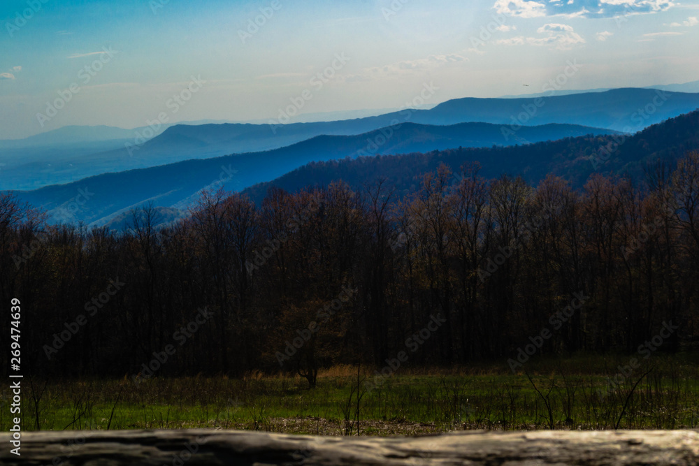 a scenic layered view of a blue ridge appalachian mountains