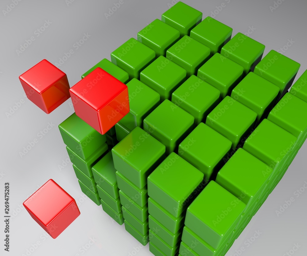 Aggregation concept cube - 3D rendering illustration Aggregation concept cube - 3D rendering illustration