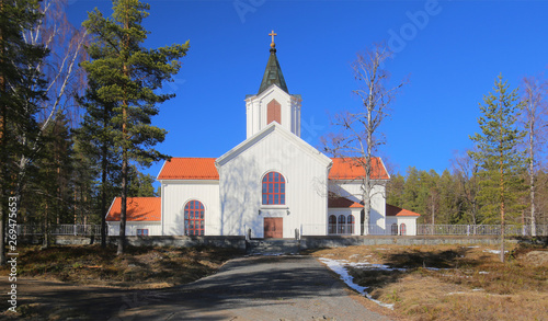 Osterjorn Church near Jorn in Vasterbotten, Sweden photo