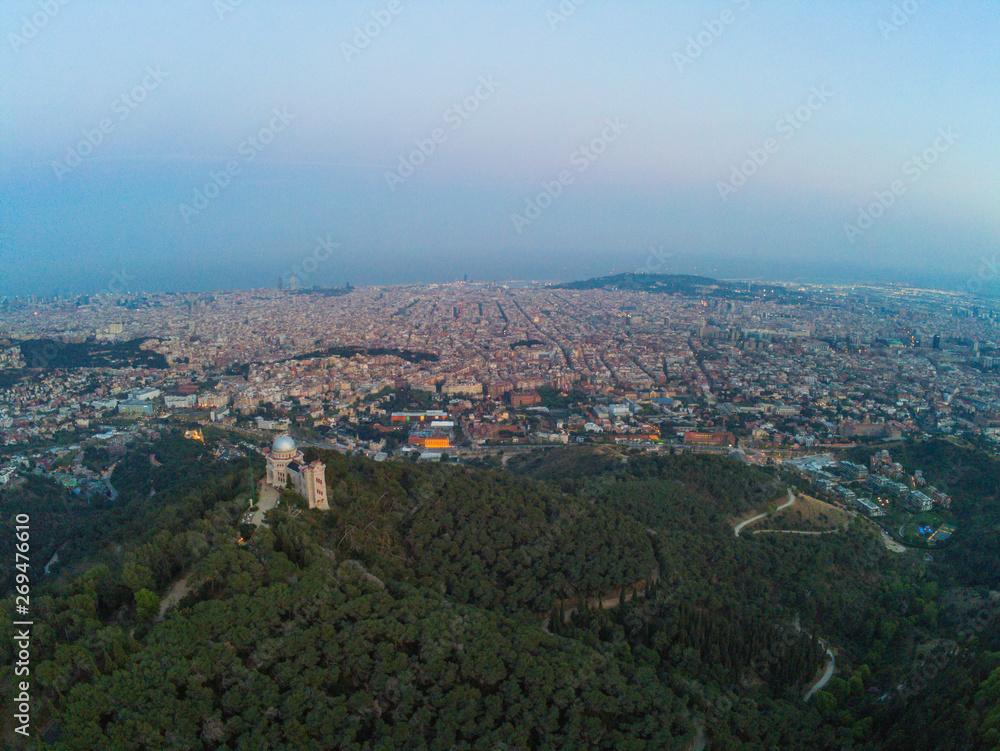 Aerial view in Barcelona. Catalonia,Spain. Drone Photo