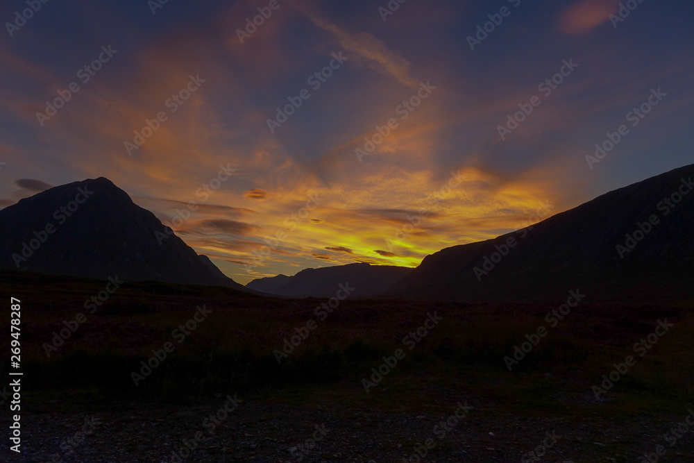 Naklejka premium Glen Coe Sunset