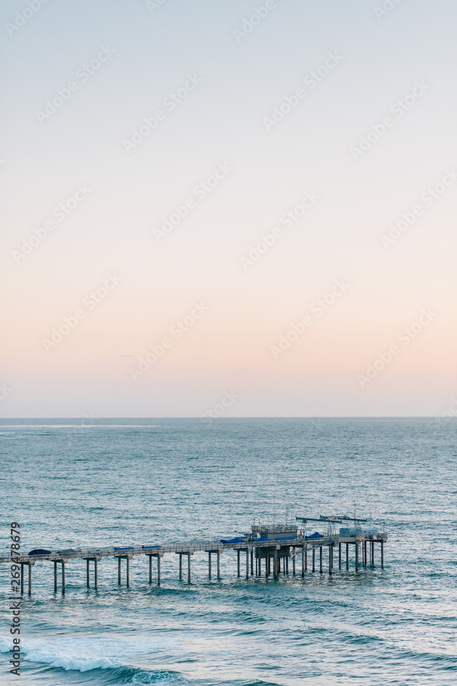 Scripps Pier at sunset in La Jolla Shores, San Diego, California