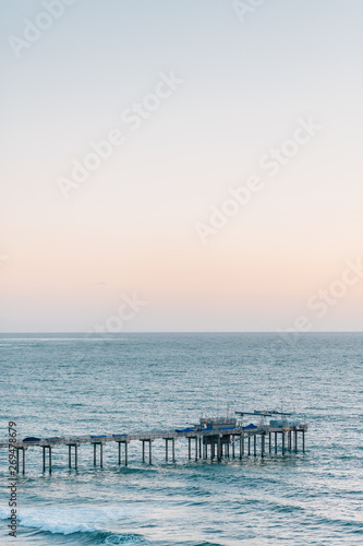 Scripps Pier at sunset in La Jolla Shores, San Diego, California