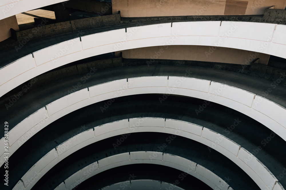 Fototapeta premium Parking garage ramp spiral in downtown San Diego, California