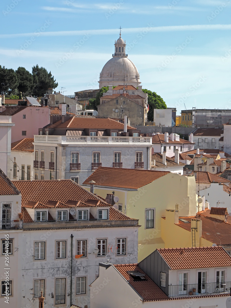 Cityscape of Lisbon with the Pantheon in Lisbon in Portugal