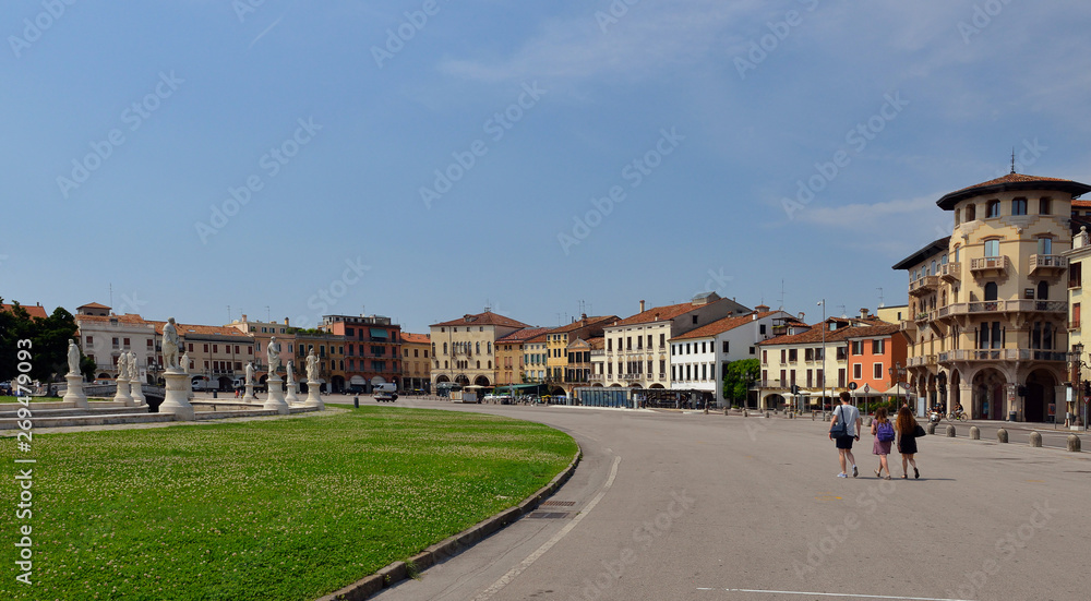 the oval canal arounf the fountain in Prato della Valle in Padua, Italy