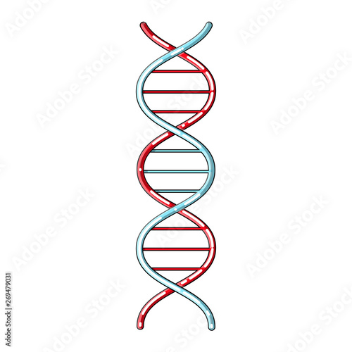 Medical pharmaceutical abstract dna gene helix  icon on white background. Vector illustration
