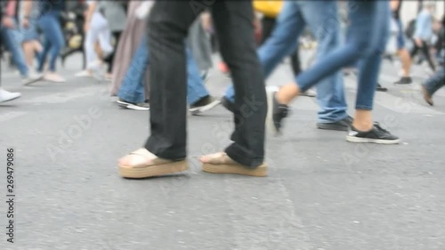 Wallpaper Mural pedestrians crossing the street on a spring day in the city of Athens Torontodigital.ca
