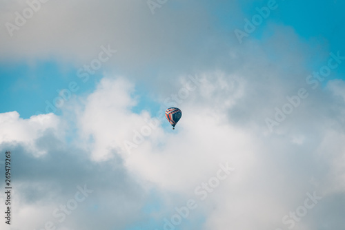 Clouds and hot air balloon in Del Mar, San Diego County, California