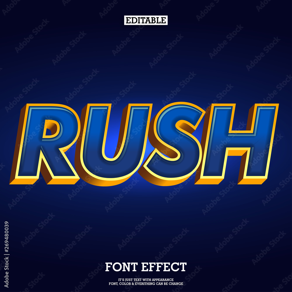 dark metallic blue and gold outline text effect