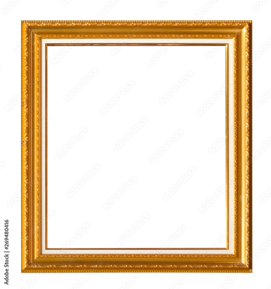 Old gold frame isolated on white Old gold frame isolated on white