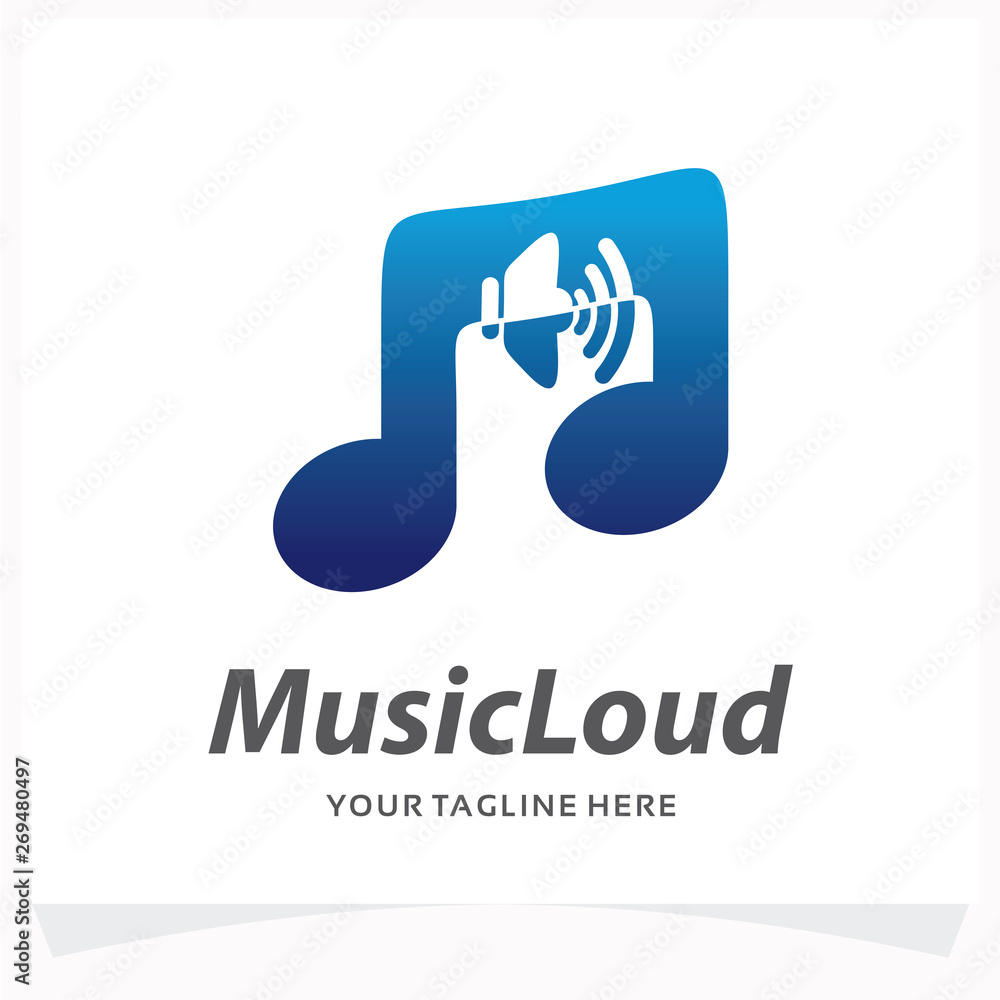 Music Loud Logo Design Template