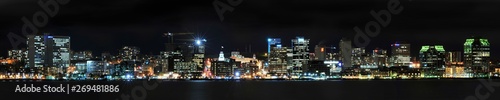 Nighttime panoramic cityscape of Halifax Nova Scotia