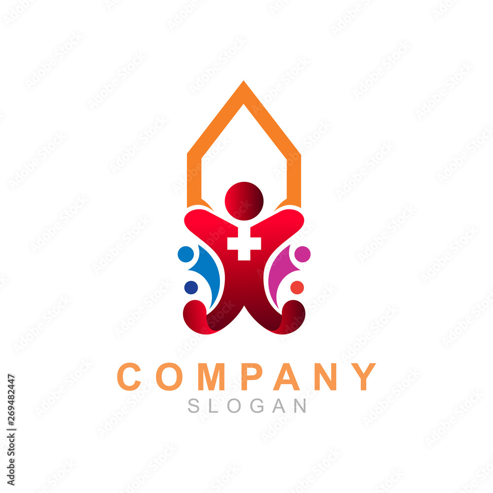 modern housing and family logos, medical icon, building symbol modern housing and family logos, medical icon, building symbol