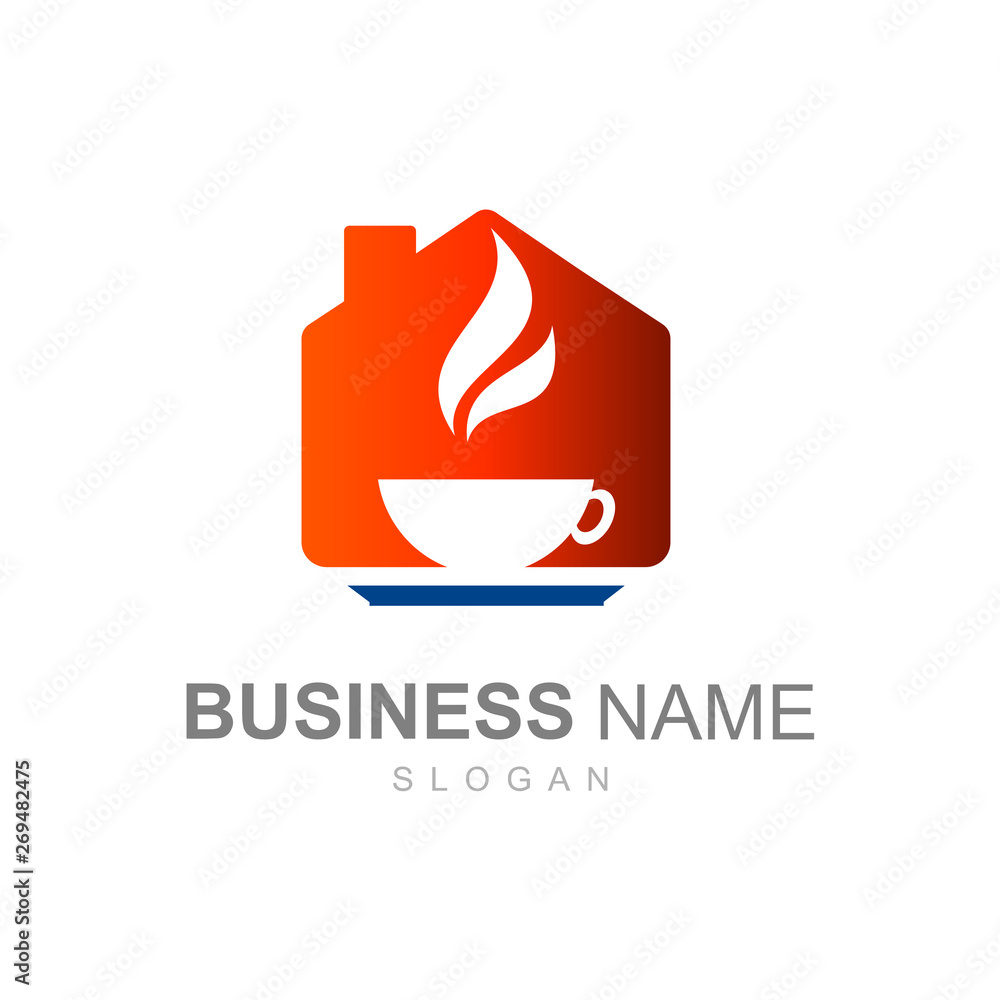 cafe house logo and tea, coffee logo , restaurant icon cafe house logo and tea, coffee logo , restaurant icon