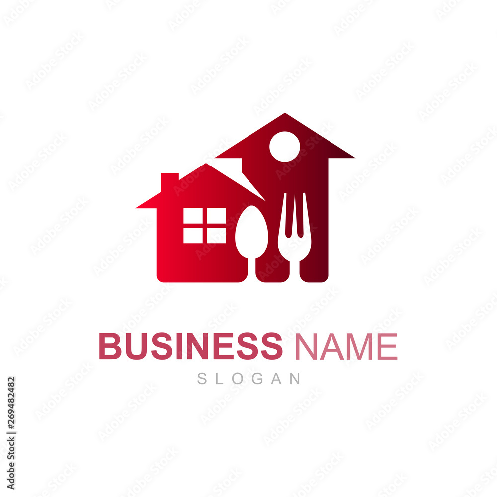 fancy restaurant logo with a simple look, spoon and fork