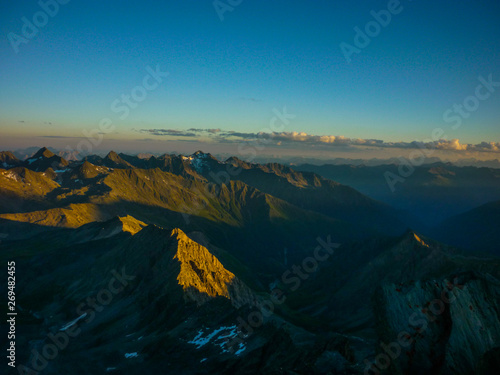 Beautiful view from track in Alp mountain in Austria