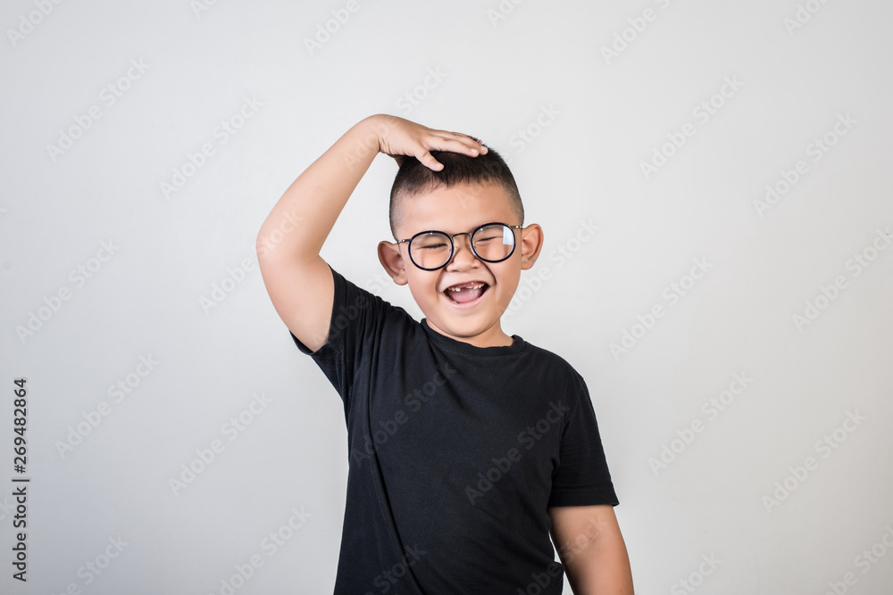 Funny portrait boy studio photo Funny portrait boy studio photo