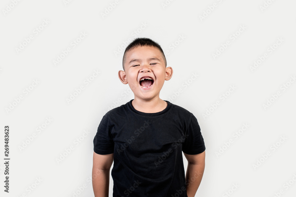 Fototapeta premium Funny portrait boy studio photo
