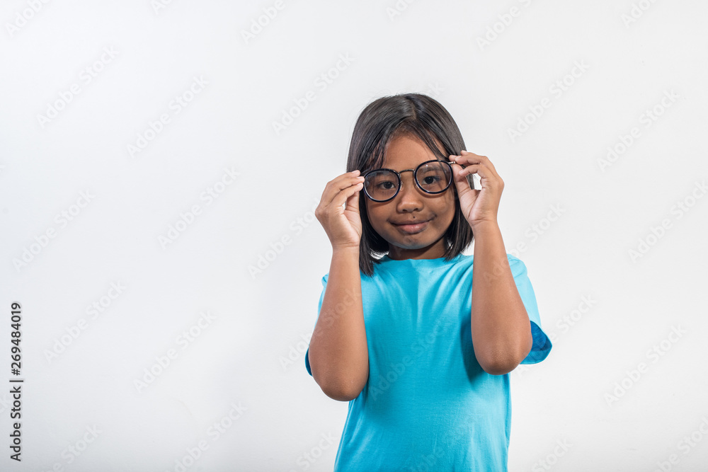 Little girl thinking in studio shot Little girl thinking in studio shot