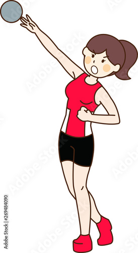 砲丸投げ 女性陸上選手 Stock Vector Adobe Stock