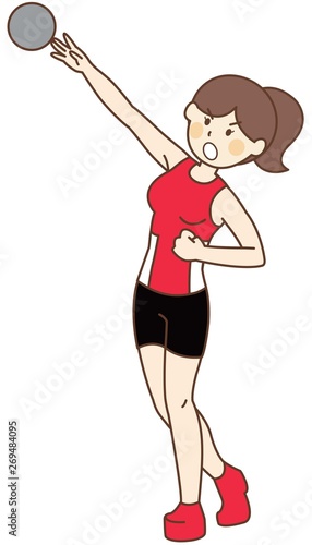 砲丸投げ 女性陸上選手 Stock イラスト Adobe Stock