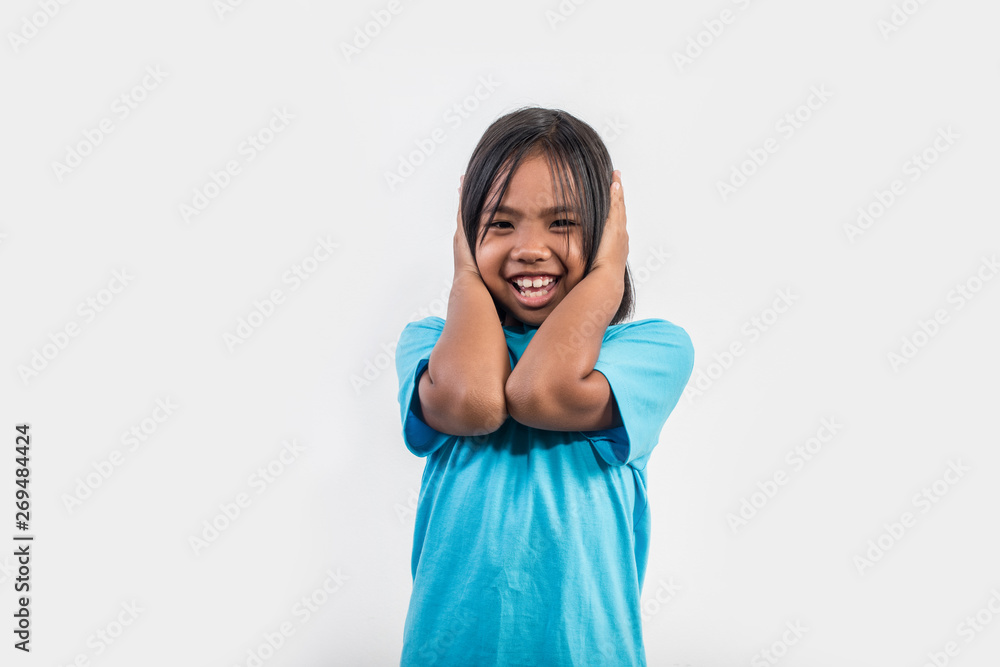 little girl feel angry in studio shot little girl feel angry in studio shot