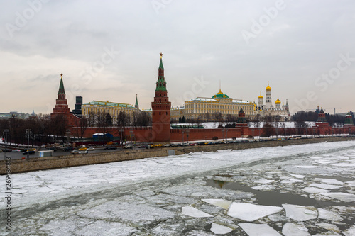 The Moscow Kremlin is a fortified complex at the heart of Moscow overlooking the Moskva River to the south serves as the official residence of the President of the Russian Federation, Moscow, Russia.