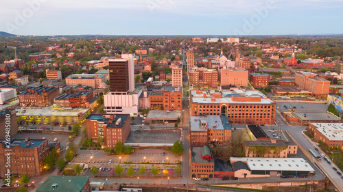 Aerial Perspective Over Downtown Lynchburg Virginia at Days End photo