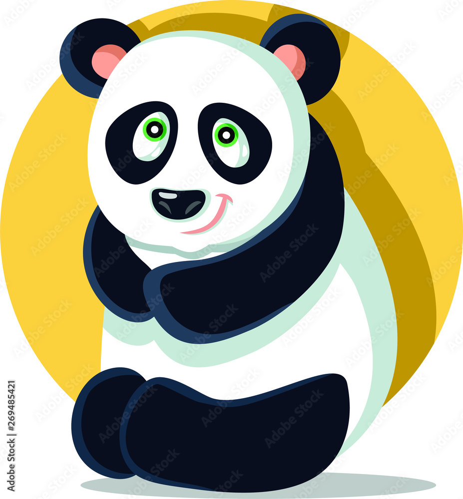 Cute Panda Vector Cartoon Character