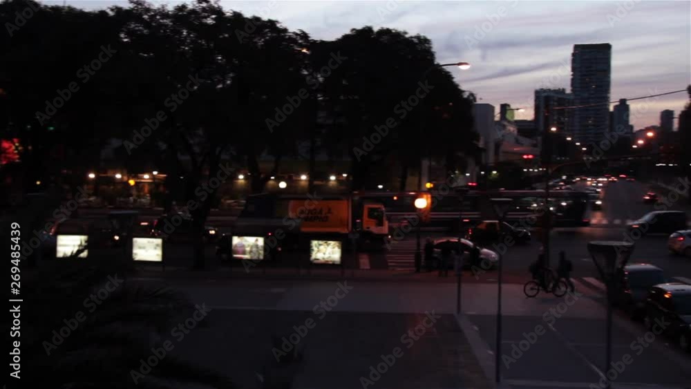 Neighborhood Of Palermo At Dusk In Buenos Aires. Circa 2015. 