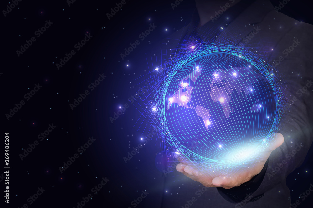 Obraz premium Abstract technology background. Global network technology concept. 