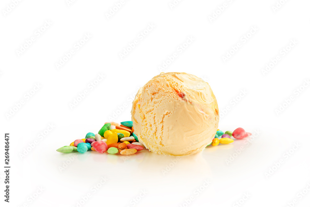 Ice cream ball isolated  Ice cream, Ice cream flavors, Cream