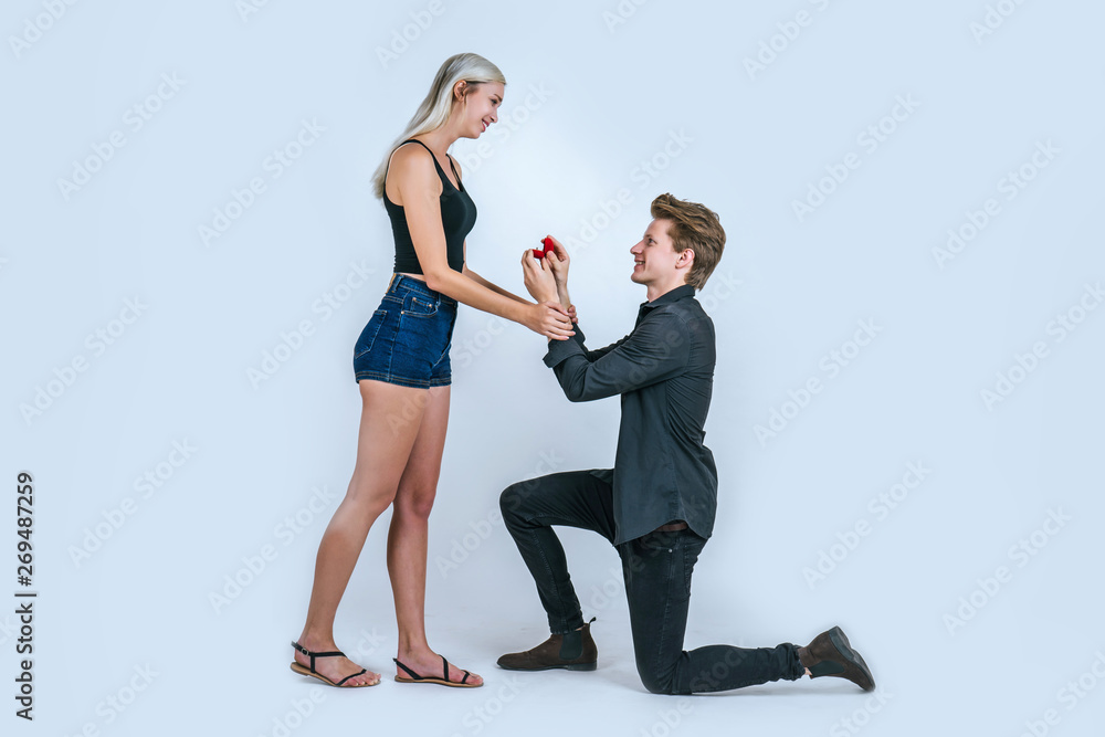 Happy portrait of Couple surprise marriage Happy portrait of Couple surprise marriage