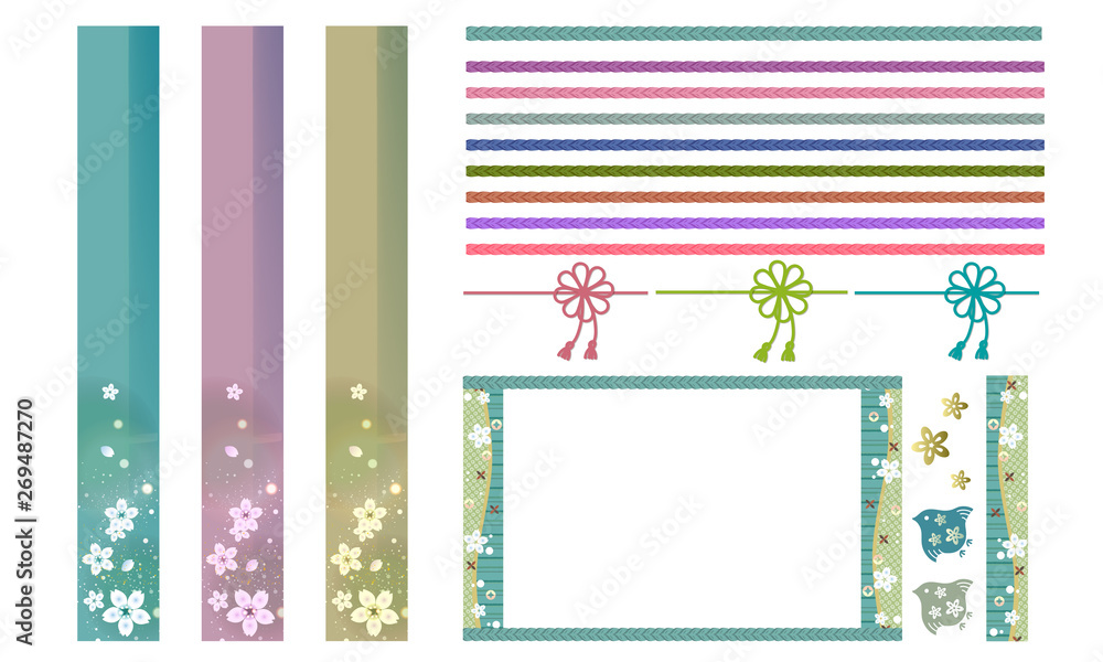 夏色の和風 和柄のタイトル素材 Stock Vector Adobe Stock