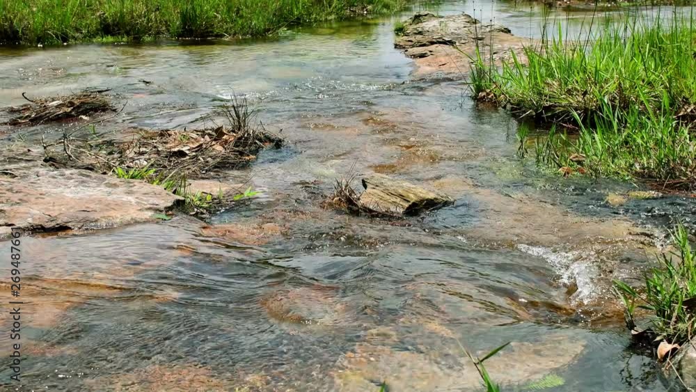 Movement of water in small stream. Relaxing water background. Movement of water in small stream. Relaxing water background.