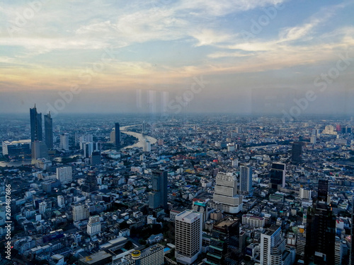 BANGKOK, THAILAND -JAN, 2019 - Photos of Bangkok City line, The King Power Mahanakhon Skywalk