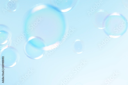 beautiful soap bubbles float in the air.