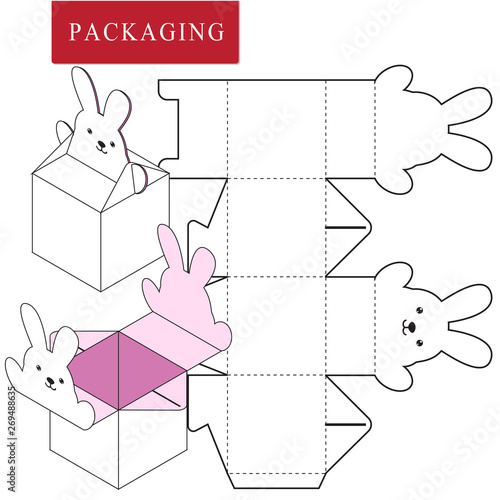 Packaging Design.Vector Illustration of Box.Package Template. Isolated White Retail Mock up.