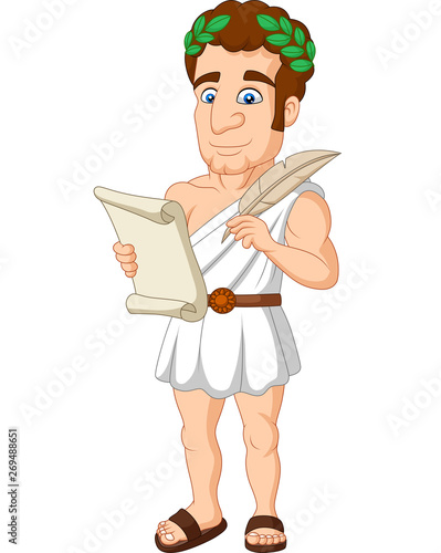 Illustration of Ancient Greek man cartoon