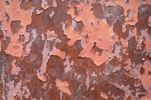 Old Weathered Red Painted Rusty Metal Texture © bojanzivkovic