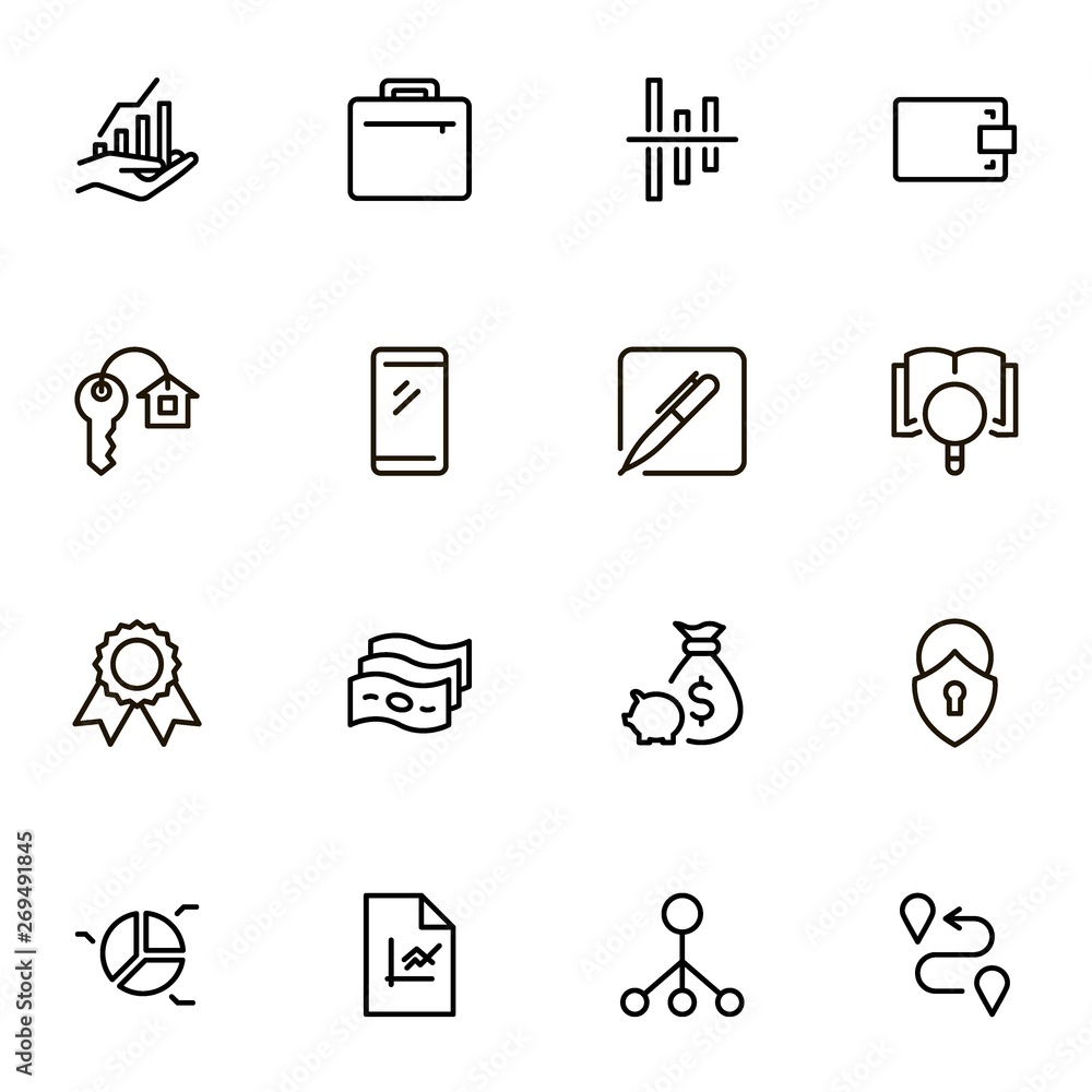 Bank line icon set. Bank line icon set.