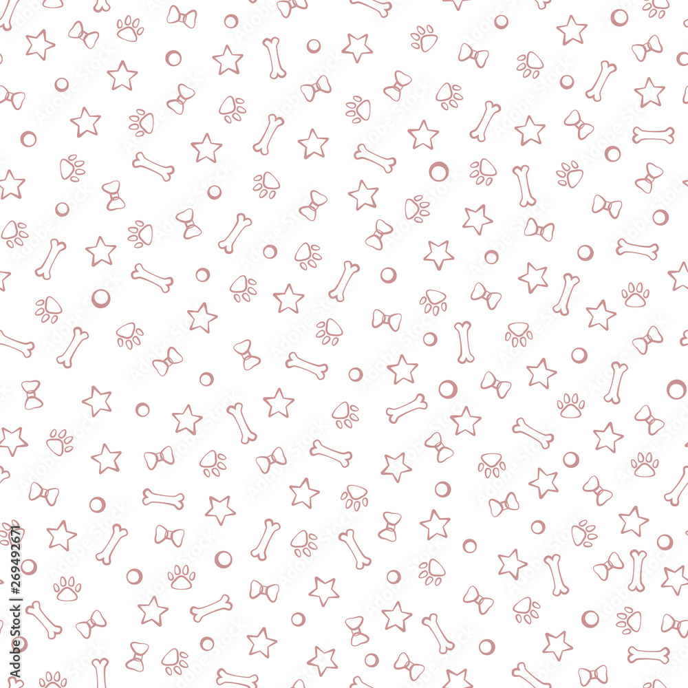 Puppy toys awesome cute vector seamless pattern Puppy toys awesome cute vector seamless pattern